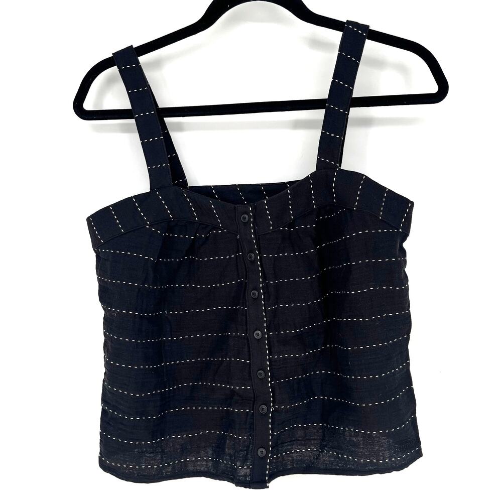 Prana Goldie Beach Tank Top XS NWT Black White Stripe Organic Cotton - Picture 2 of 7